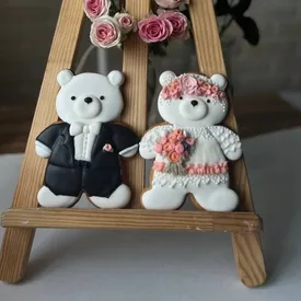 Набор пряничных мишек большого размера "Жених и невеста. №1", 2 шт.